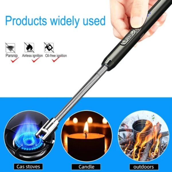 Rechargeable Electric 360° Flexible USB Lighter Flameless Long Neck with LED, Best Quality for Stove